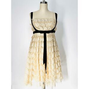 MARCHESA notte Womens 2 Allover Chantilly Lace Bow Front Dress